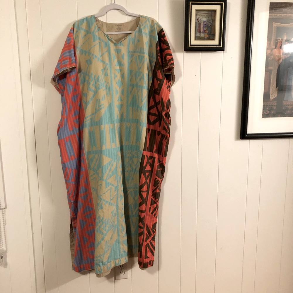 J Peterman Tri Panel Trial Pattern 100% Cotton Kaftan Small